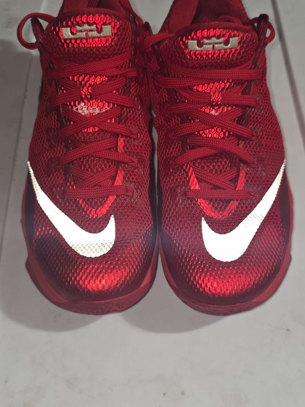 Nike Red Mesh Sneakers with White Swoosh